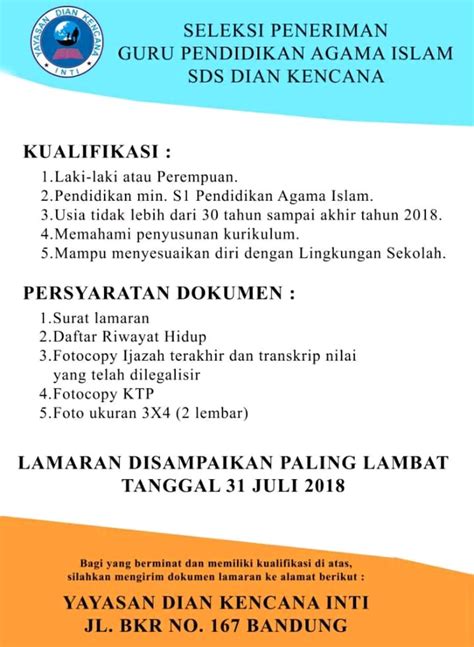 Maybe you would like to learn more about one of these? Lowongan Kerja Guru Sd Swasta Di Bandung 2019 Ini Daftarnya