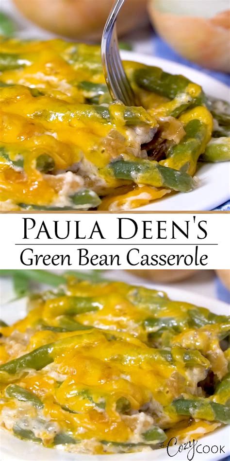 The only thing i did differently was i did not add all the bacon to the soup and used some for garnish. Paula Deen's Green Bean Casserole #thanksgivingsidedishes ...