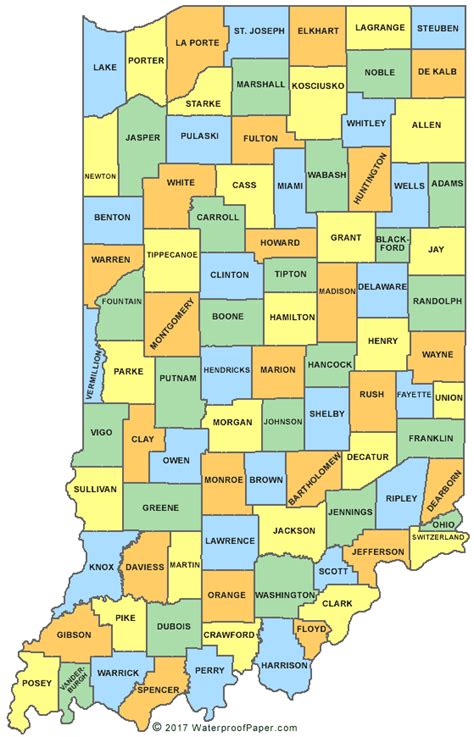 Printable Indiana Maps | State Outline, County, Cities
