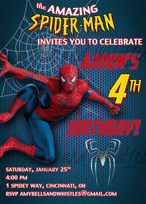 Actores venezolanos que han nacido en abril. Invitación de cumpleaños de Spiderman Custom personalizada ...