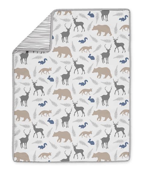 Comes with an exclusive bonus track! Woodland Animals Collection 5 Piece Crib Bedding