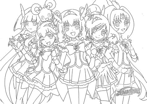 Coloring glitter force requires accuracy because the picture is quite detailed and the space is not too large. Candy Glitter Force Coloring Page Coloring Pages