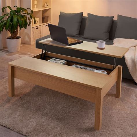 Coaster 720218 cuppuccino glass top coffee table with stool. TRULSTORP oak effect, Coffee table, 115x70 cm - IKEA ...