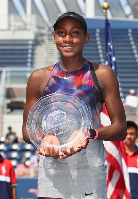 Plays against russia's veronika kudermetova and elena vesnina during the women's doubles third round match on day eight of the wimbledon tennis championships in london. Poppin' Pics Of Tennis Star Coco Gauff Drippin' In Black ...