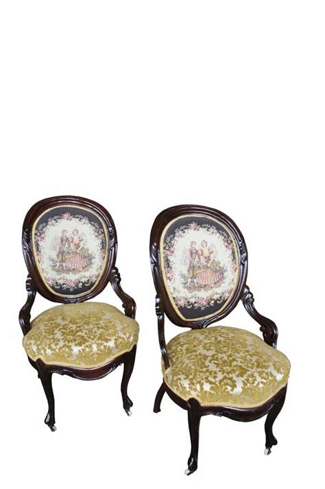 Follow the automated prompts to schedule your payment. 5 Pc Antique Parlor Set Setee & 4 Chairs Yellow Brocade Embroidered Backs Lovers | The Designers ...