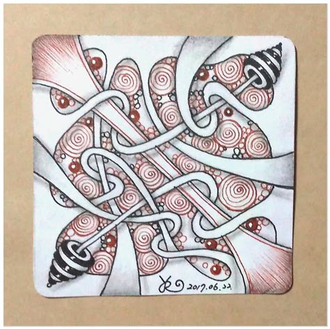 The tile at the bottom of this post has all of these tangles labeled. 圖樣 - 005 Hollibaugh + Printemps + Tripple + Zinger (With images) | Zentangle patterns, Doodles ...