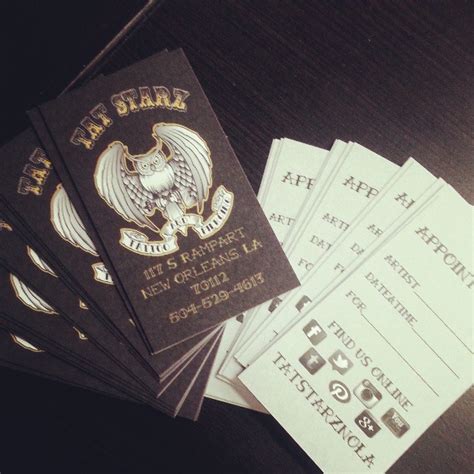 Create your own tattoo business cards. Tat Starz Business Cards.. #tats #tatted #tatstarznola # ...