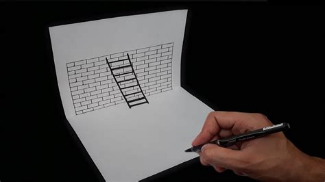 Drawing ladders step by step. 3D Merdiven Çizimi ___ How to Draw a 3D Ladder - Trick Art ...