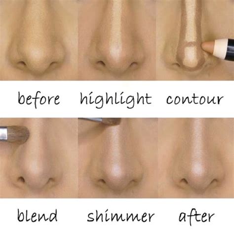 How to contour a nose to look smaller. How to Contour Your Nose to Make it Look Smaller | Nose makeup, Nose contouring makeup, Strobing ...