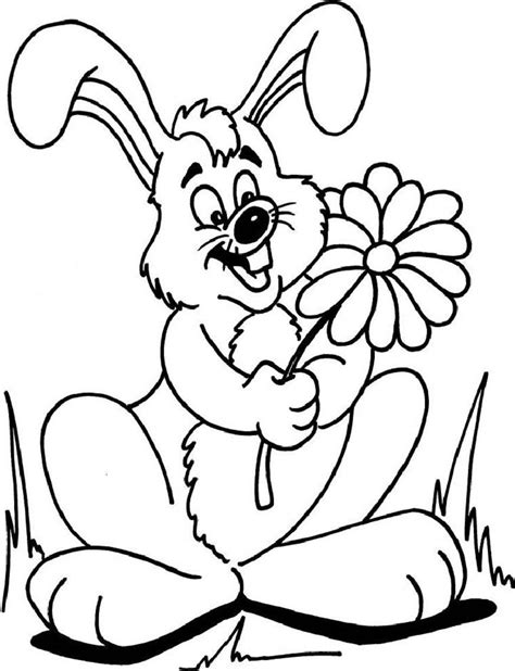 Download the bunny template and print onto the colored card stock or construction paper of your choice. Coloring Pages Of Bunny Rabbits With Flowers - Coloring Home