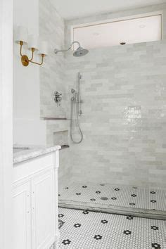 Variation between each individual tile gives the. RIVERSIDE DRIVE HEX WHITE | Mosaic tile bathroom floor ...