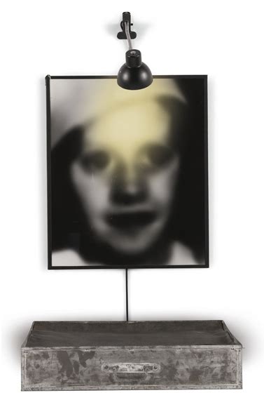 A photocopy of a black and white photograph; Christian Boltanski - VITRINE DE RÉFÉRENCE I, 1971...