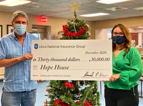 Get an insightful company overview. Hope House receives $30,000 donation from Utica National Insurance Group | Rome Daily Sentinel