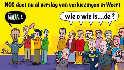 Bekijk de cartoon gemaakt door rim beckers van www.kartoon.nl. Cartoon: verslag NOS van verkiezingen