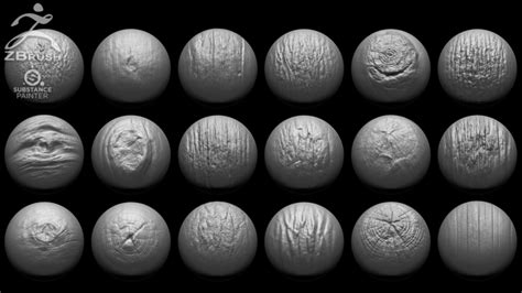 Wood & Tree Brushes for ZBrush (20 VDM + Alphas PSD) | FlippedNormals