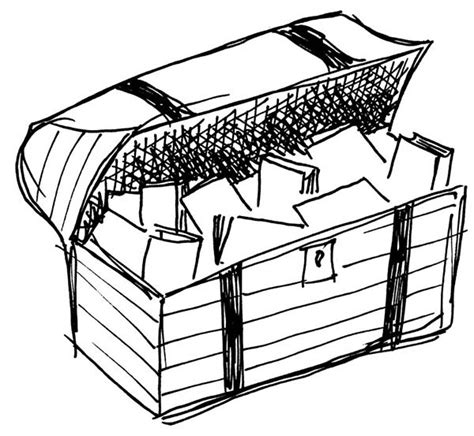 What do free coloring pages of treasure chest do? A Rough Sketch Of Treasure Chest Coloring Page : Kids Play ...