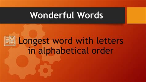 There are five vowels (a, e, i, o, u) in english language. Longest word in the English language with letters in ...