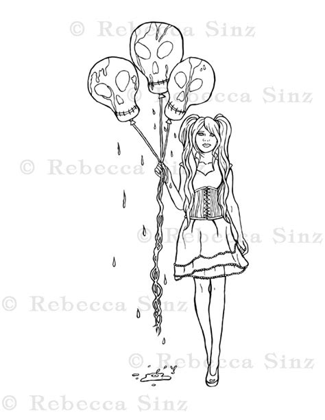 매일 수천 개의 고품질 사진이 새로 추가됩니다. Gothic Lolita Fantasy Art Coloring Book Page | ElvenstarArt