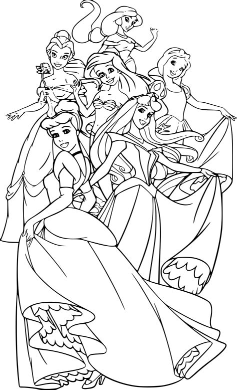 Coloriage la princesse aurore embrasse le prince. Coloriage Princesse Disney à imprimer sur COLORIAGES .info