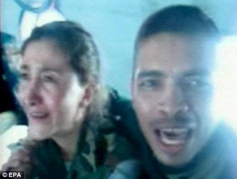 Among them are former colombian presidential candidate íngrid betancourt. Pictured: The moment former hostage Ingrid Betancourt ...