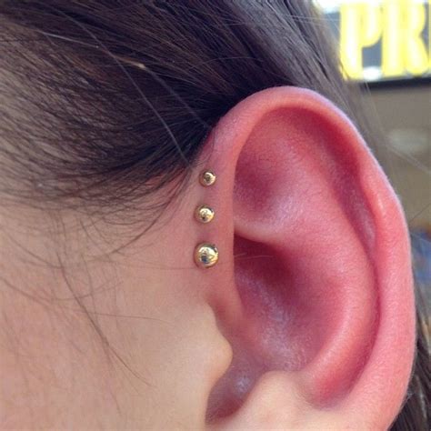 Here's what you need to know about the helix piercing. My personal blog — A triple forward helix with three ...