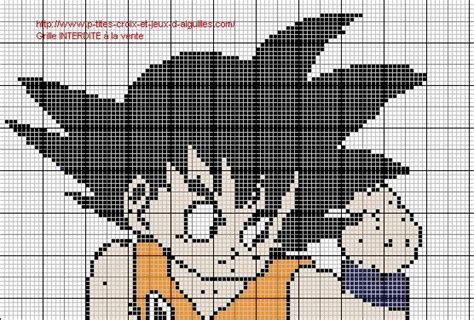 Les quadrillages sont à télécharger en pdf et en différentes tailles pour mener cette séance de la gs au cm2 ! grille gratuite autour de Dragon Ball Z - Le blog de 7 à la maison, point de croix, tricot ...