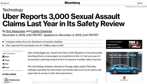 Another 594 reports in 2018 involved unwanted kissing of a different body part, up from 570 in 2017. Uber Releases Two Year Safety Report - How Bad Is It Really?