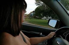 driving topless exhibitionist voyeur
