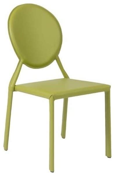 Available in concrete grey, antique brown, olive green, teal, or tan leather, the 'jenson' is ideal for use as a dining chair, or even a comfortable desk chair. Eurostyle Isabella Leather Stacking Side Chair in Green ...