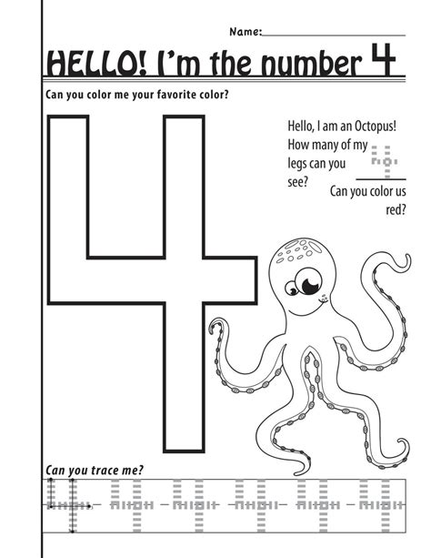 number 4 worksheets 11 pages by designsbylizperkins on