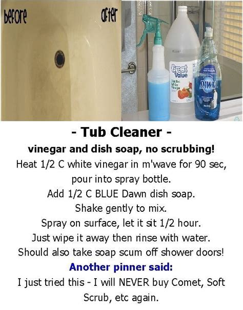 Want to reduce the amount of time you. - Tub Cleaner - vinegar and dish soap, no scrubbing! by ...