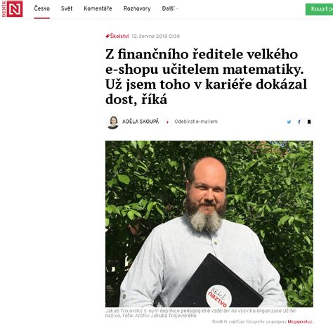 Denik is published by vltava labe media (vlm), which since november 2015 is owned by penta investments. Deník N: Z finančního ředitele velkého e-shopu učitelem ...