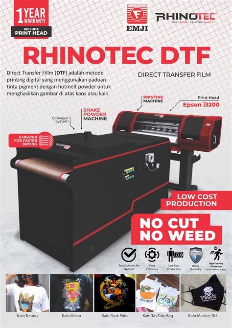 Dtf on wn network delivers the latest videos and editable pages for news & events, including entertainment, music, sports, science and more, sign up and share your playlists. Mesin Rhinotec DTF Digital Transfer Film Printer