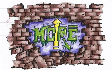 Drawing in i ii peter brickwall creative bible. broken brick wall with graffiti letters (marker and ...