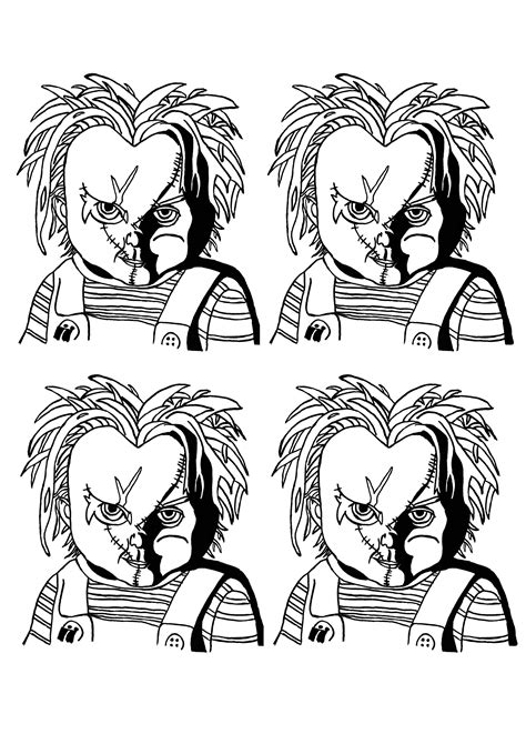 He's simple but he's cute! Chucky Coloring Pages Halloween Chucky Warhol Style ...