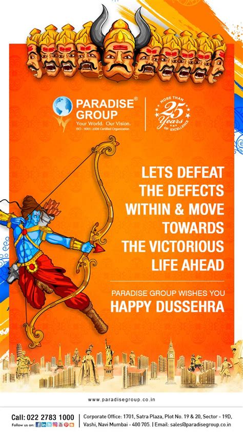 Ram navami celebrates the birth of the seventh incarnation of lord vishnu. Paradise Group wishes you all a very Happy Dussehra # ...