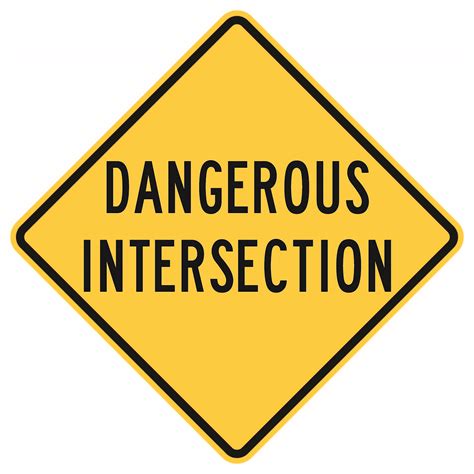Traffic Warning Sign: Dangerous Intersection | Sign & T-Shirt King