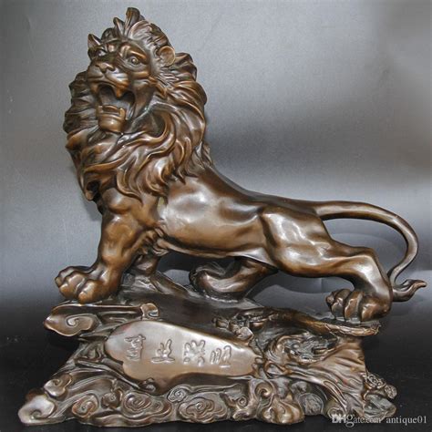 New resin lion head mount wall statue,antique copper color for home and balcony decoration. 2019 Art Deco Sculpture Arican Male Bronze Lion Statue ...