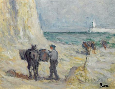 Le goémon épave (ou sart ou varech en normand) laissé par le retrait des marées, et que l'on récolte le long des côtes maritimes. Le Treport, le Ramassaage du Varech - Maximilien Luce ...