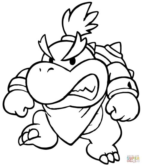 Is the paper version of bowser jr. Bowser jr | Cartoon coloring pages, Super mario coloring ...