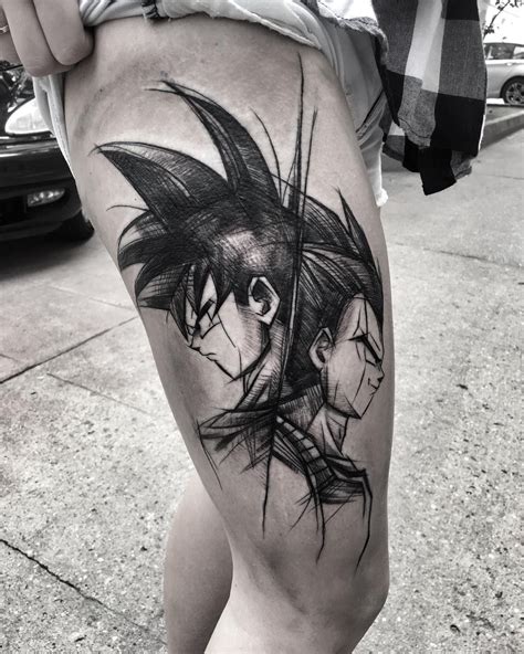 Red dragon illustration, tattoo colouring book dragon drawing, red. Goku and Vegeta tattoo (@ineepine) - Visit now for 3D ...