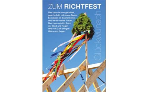 Beispiele für glückwünsche zum richtfest. Richtfest - Glückwunschkarte im Format 11,5 x 17 cm mit ...