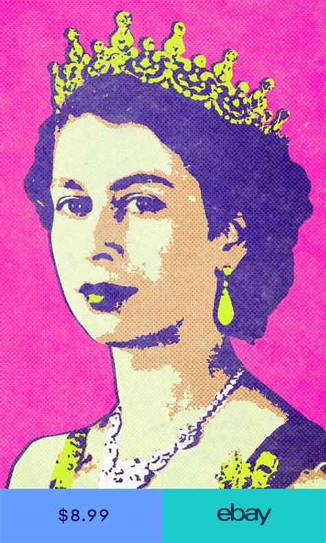 Meanwhile in canada, portraits can be downloaded. Queen Elizabeth II Portrait Pop Art Print Poster 24x36 ...