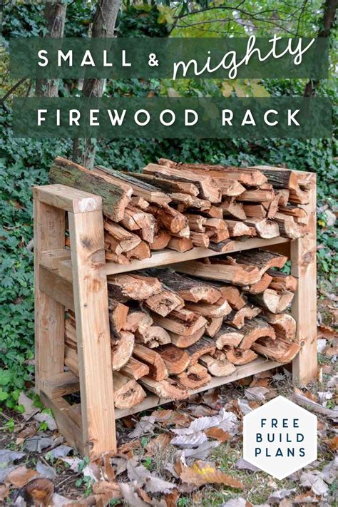 Use this figure to measure and mark where to cut each whole log. DIY Small Firewood Rack | Free Plans | Firewood rack ...