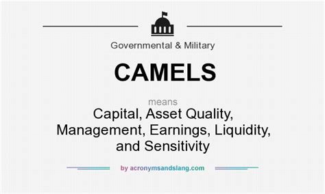 Capital adequacy, asset quality, and earnings. CAMELS - Capital, Asset Quality, Management, Earnings ...