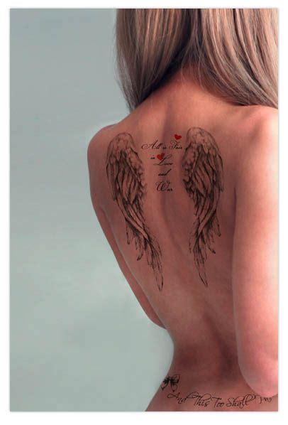 Saint and sinner tattoo, liverpool. Sinner Saint Wings - Skyn Demure Tattoos | Back tattoo ...