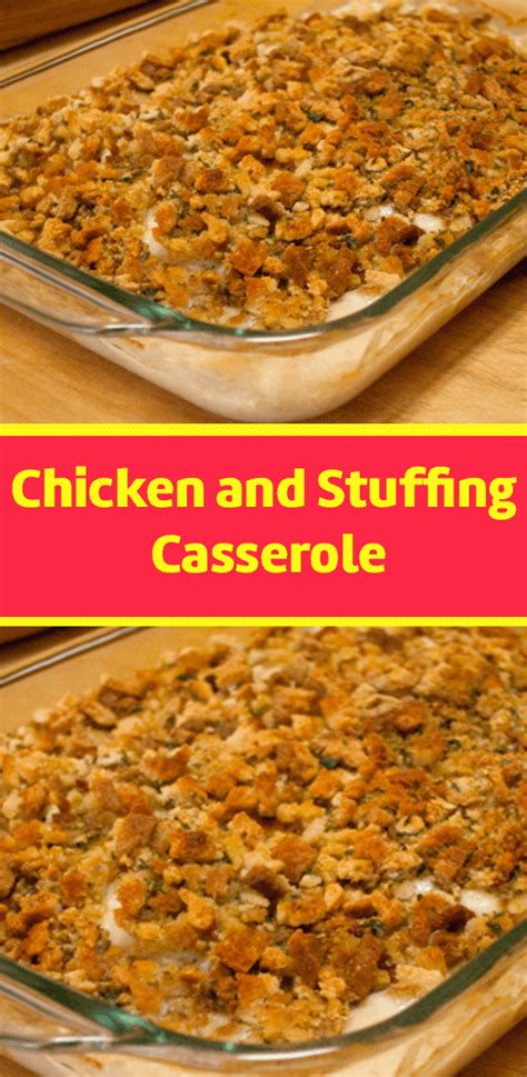 This link is to an external site that may or may not meet accessibility guidelines. Chicken and Stuffing Casserole | Stuffing casserole, Easy ...