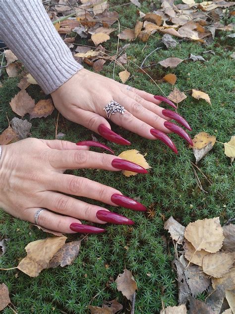 Pin by Lora Long Nails ASMR on Long nails PHOTO | Long red nails, Curved nails, Long nails
