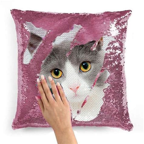 Get yours today because this pet pillow will turn heads & get compliments. Custom Sequin Throw Pillow with Photo | Throw pillows ...