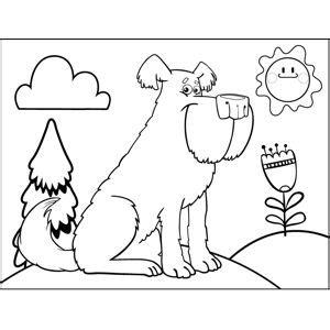 Dogs to print and color. The dog in this printable animal coloring page has fluffy ...